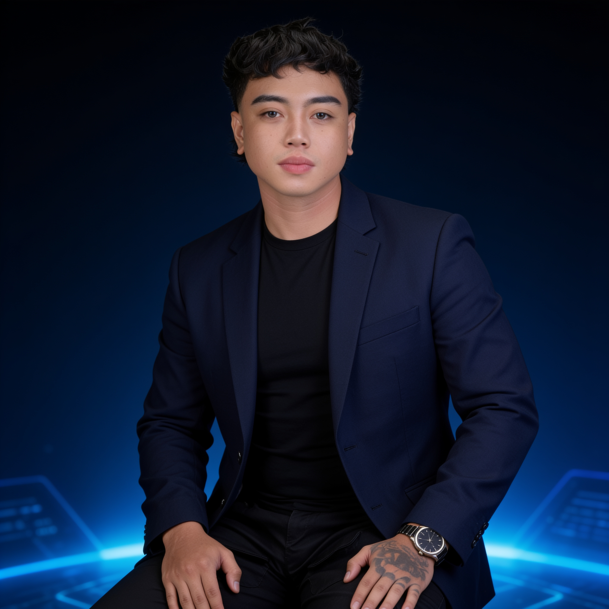 John Jefferson Manalo professional portrait with blue background