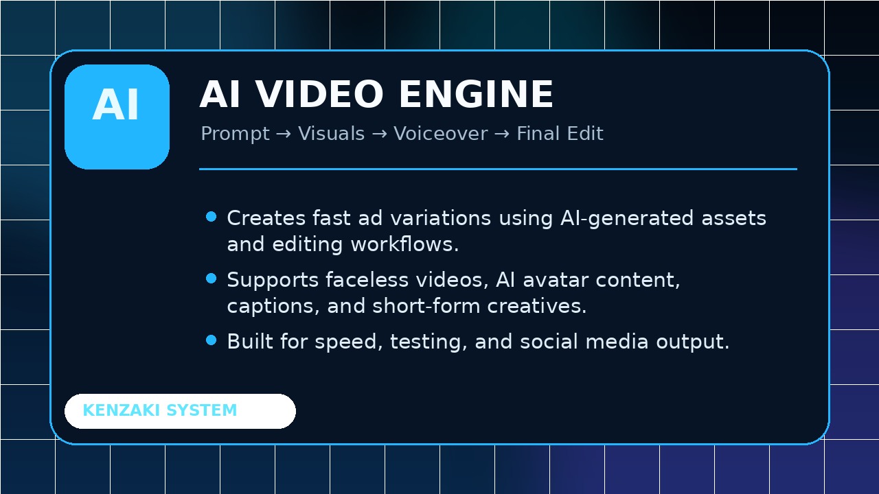 AI video engine infographic